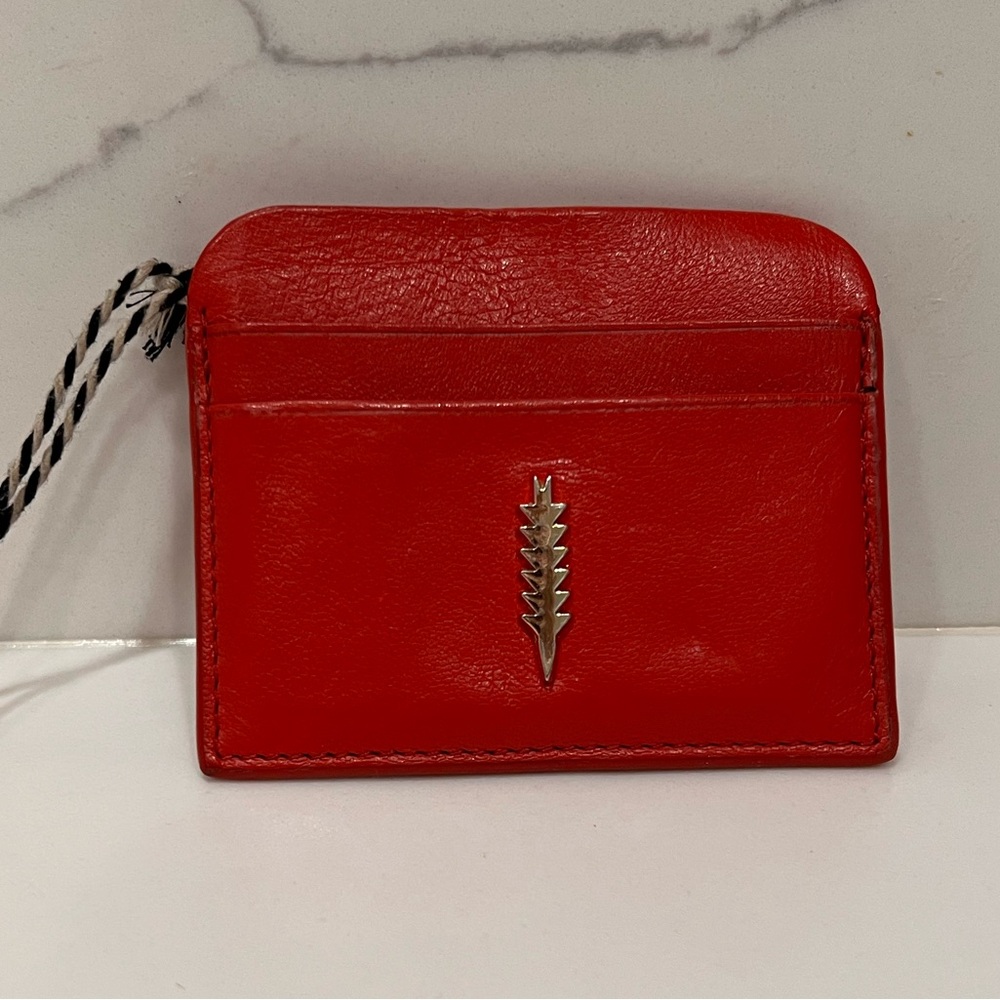 THACKER Red Leather Card Holder